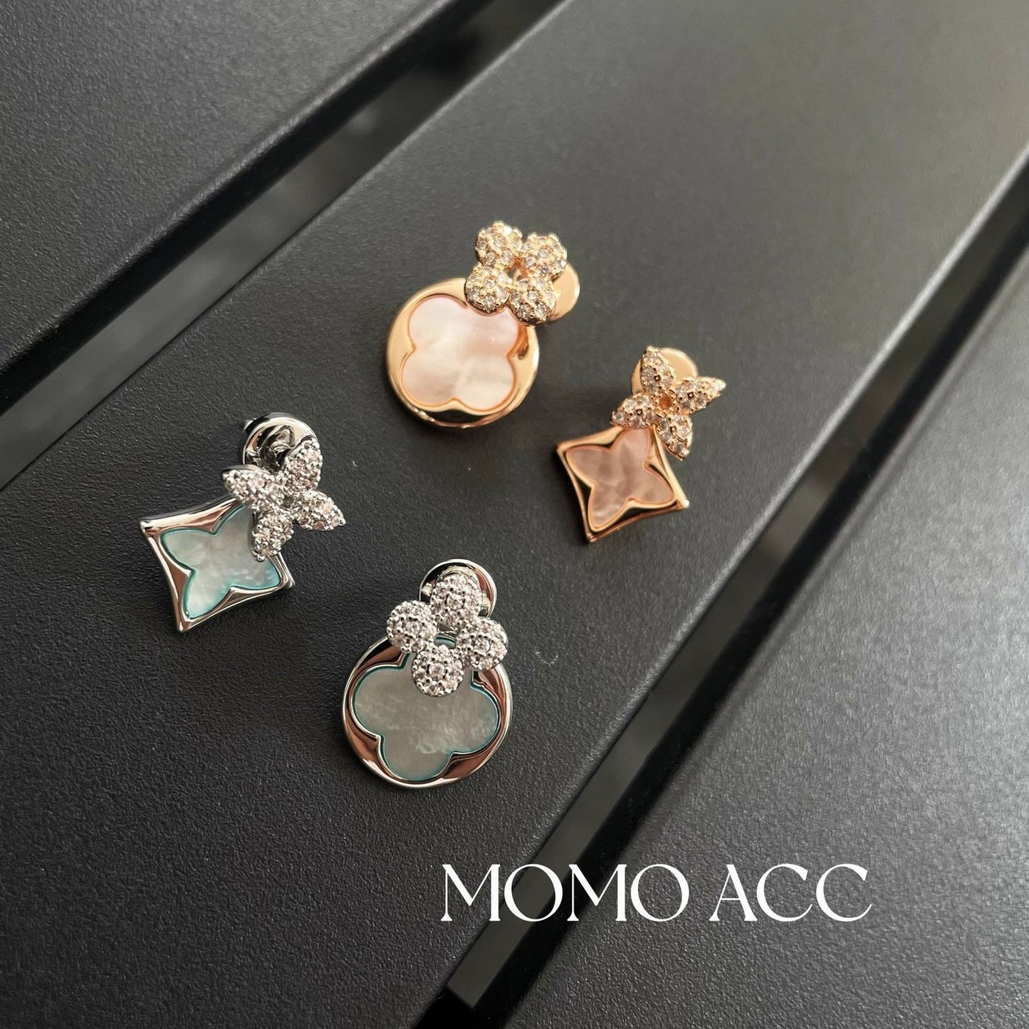 2026 New 3D Premium Elegant Four-Leaf Clover Stud Earrings, Fashion Versatile Designer Women's Ear Jewelry