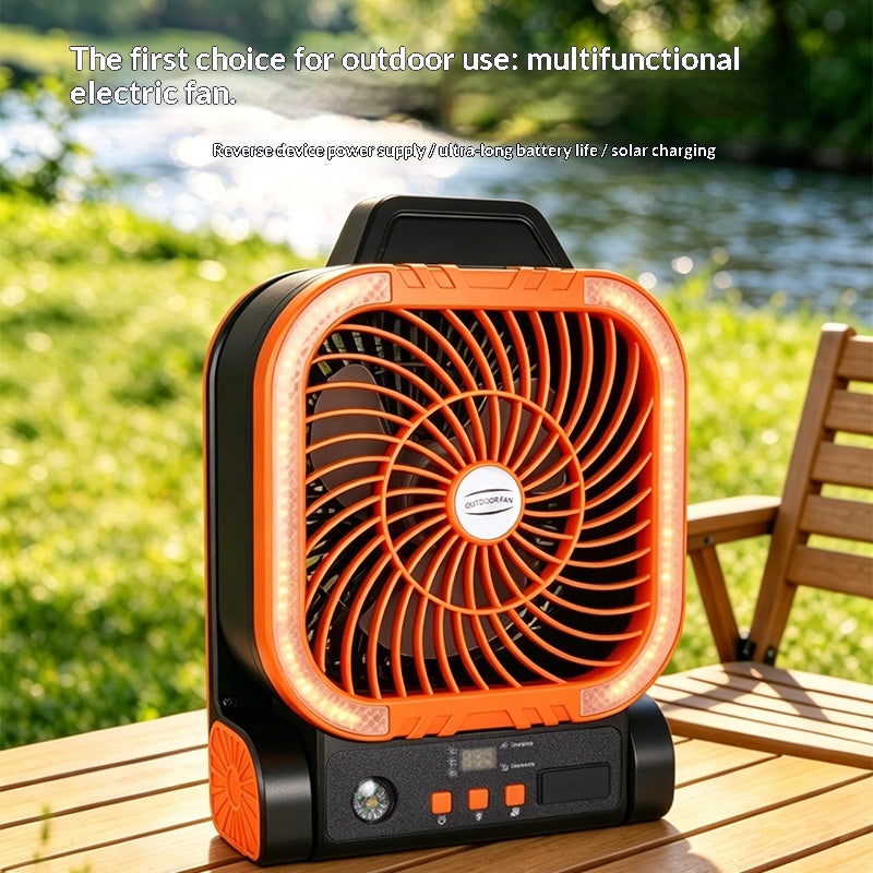 Compact Solar-powered Camping Fan With Outdoor USB Charging And Powerful Airflow
