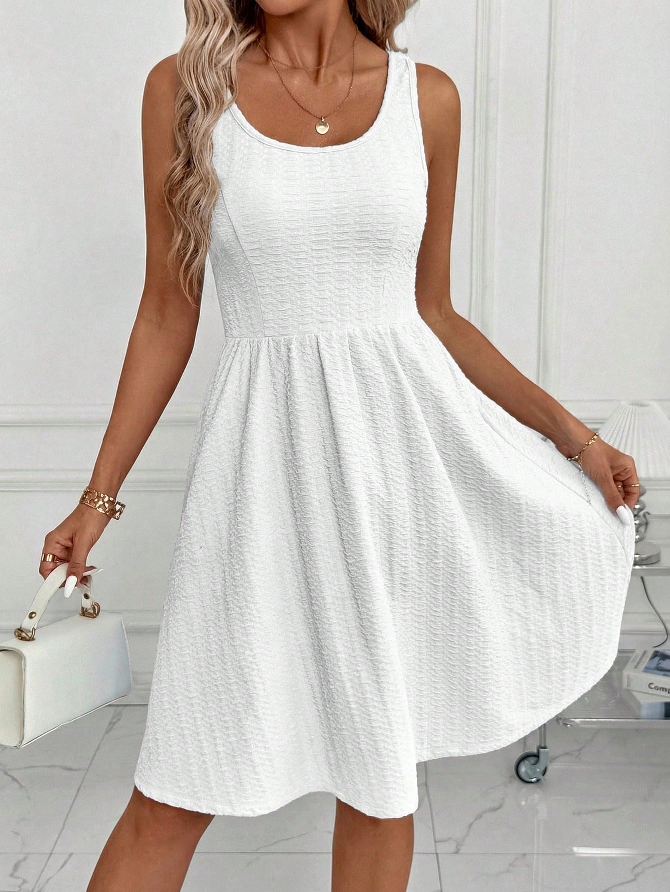 Womens Fashion Sleeveless Vest Dress