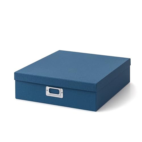 Soul & Lane Cardboard Decorative Photo Storage Box with Lid, 14.8 × 13.0 × 3.7 In, Picture Storage for Keepsakes and Memor...