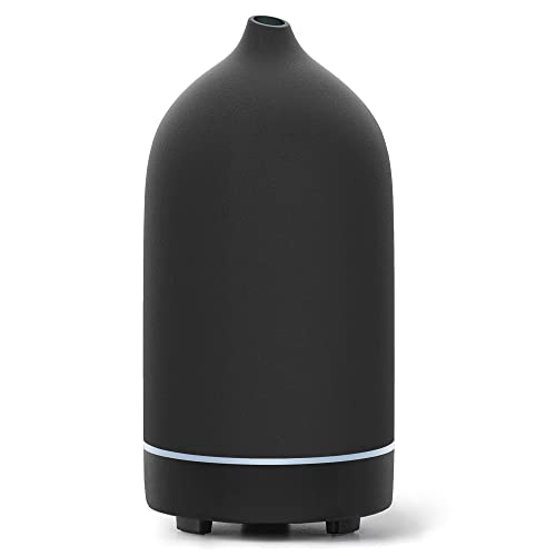 Essential Oil Diffuser,Handcrafted Ceramic Diffuser for Home,Ultrasonic Cool Mist Air Diffuser, 9 Colors Night Light with ...