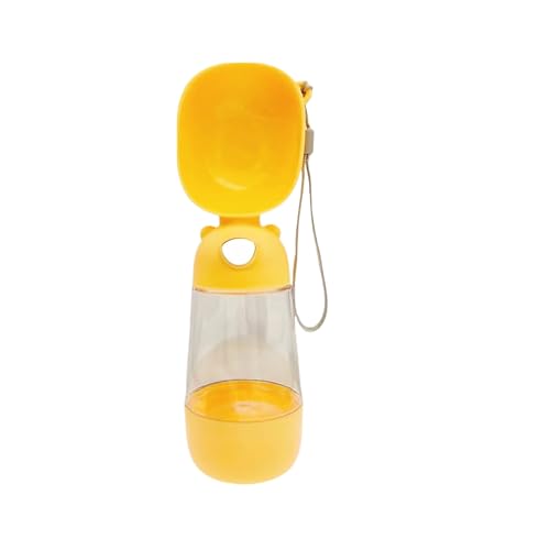 Portable Dog Water Bottle, Leak-Proof pet Water Bottle, 19 oz Large Capacity Outdoor Dog Water Fountain with Food Containe...