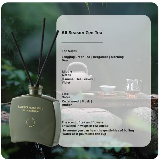 Flat pot fragrance bottle-All-season Zen tea-Green bottle-1 bottle