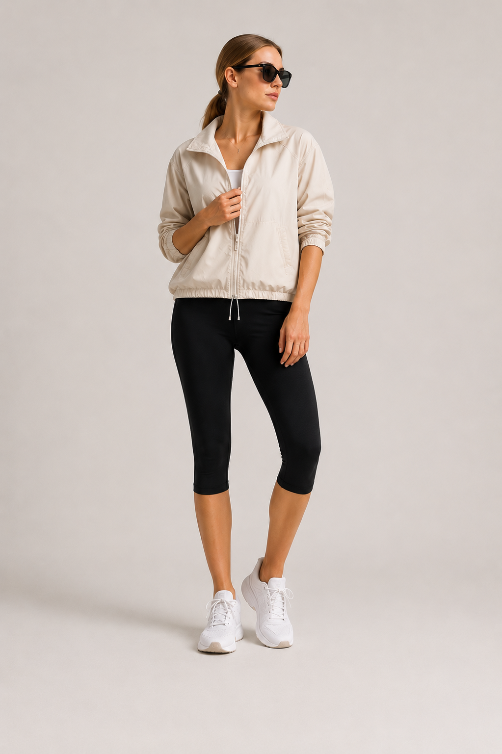 Women's High Waist Capri Leggings With Side Pocket Stretch Cropped Active Pants