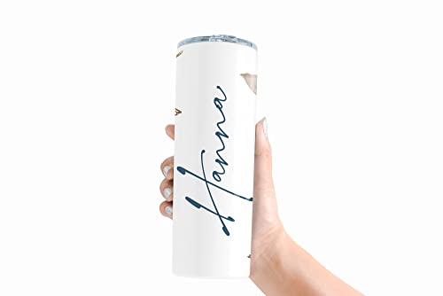 Personalized Rose Floral Tumbler with Name - 20oz or 30oz Insulated Travel Mug - Custom Gift for Her, Mom, Bridesmaid