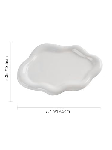 Cloud-Shaped Jewelry Tray & Ring Holder, Decorative Vanity Key Dish for Women, Cute Aesthetic Room Decor Trinket Plate Bow...