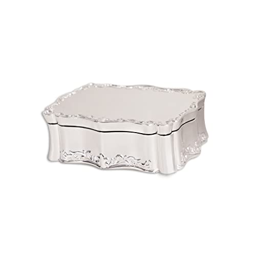 Cherished Moments Rectangle Shaped Jewelry Keepsake Box for Jewelry, Trinkets or Special Treasures, Silver Toned