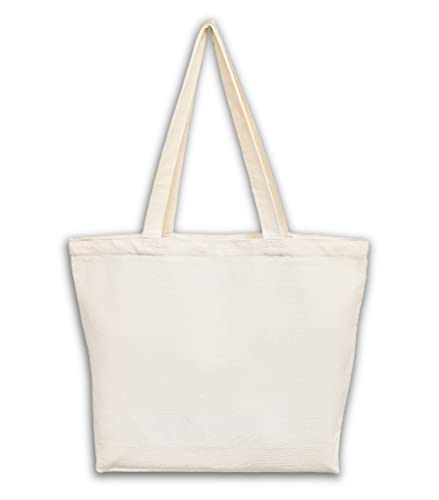 PN.HCNMTFB Canvas Tote Bag, Pockets, Zipper, Durable, Lightweight, Cotton Shopping Cloth Bag, Gifts