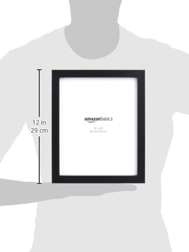 Amazon Basics Rectangular Picture Frame Set for Wall Hanging or Tabletop Display, 8 x 10 in, Black, 5-Pack