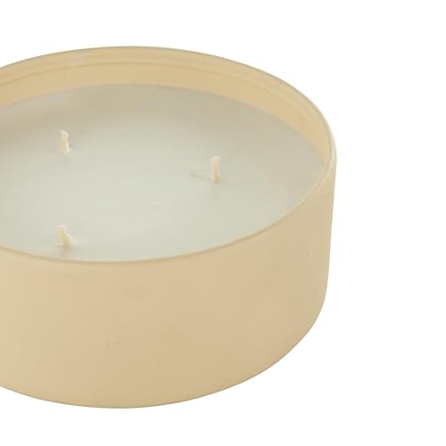 Deco 79 Metal Decorative Candle Rose Blossom & Sandalwood Scented Textured 22oz 3 Wick Aromatherapy Candle with White Wax,...