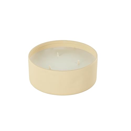 Deco 79 Metal Decorative Candle Rose Blossom & Sandalwood Scented Textured 22oz 3 Wick Aromatherapy Candle with White Wax,...