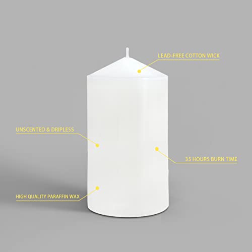 Pillar Candles 3 x 4, 6, and 8 inches, Large Handmade Candles Set of 3, Decorative Candles for Wedding, Home Decoration, D...