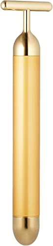 Angel Kiss Beauty Bar Energy Face Massager - 24k Golden T-Shape Pulse Electric Vibration Facial Self Skin Care Tool - Birt...