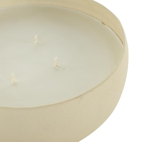 Deco 79 Metal Decorative Candle Floral Paradise Scented Textured 34oz 4 Wick Aromatherapy Candle with White Wax, Wax Aroma...