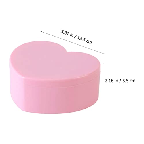 Cabilock 4 PCS Heart Shape Double Layer Jewelry Box with Mirror, Portable Jewelry Organizer Case for Earrings Rings Neckla...
