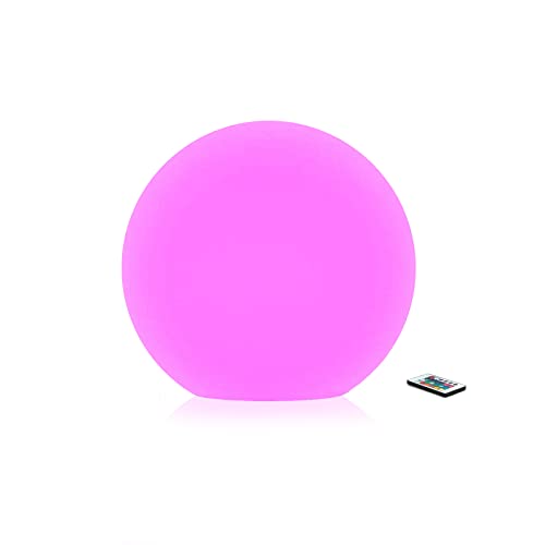 Hathdia 6-Inch LED Ball Light, Multi-Color Rechargeable Night Lights Waterproof Dimmable Mood Lamp with Remote for Home Ga...