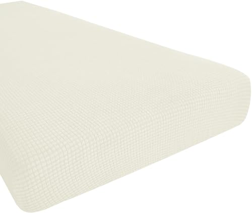 Hokway Couch Cushion Covers Stretch Cushion Covers Sofa Seat Cushion Slipcover Cushion Protector(CreamWhite, Medium)