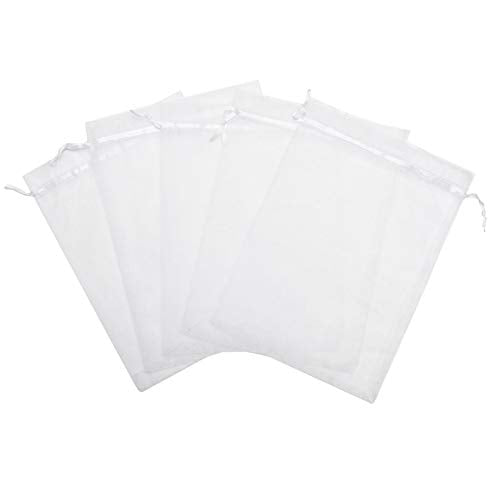 Volanic 50PCS 6X9 Inch (17X23 CM) Sheer Drawstring Organza Gift Bag for Jewelry Party Wedding Favor Candy Mini Bottle Samp...