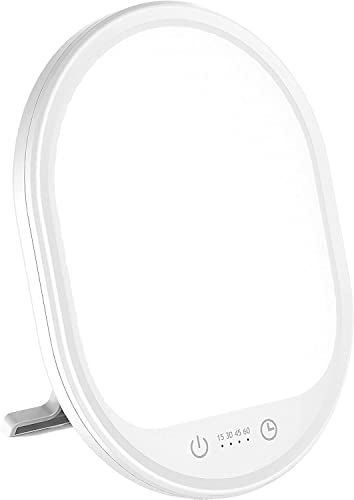 UV-Free 10000 Lux Daylight Lamp - Touch Control with 3 Brightness Levels & 4 Timer Functions, Large Surface & Rotatable St...