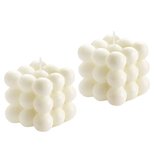 Bubble Candle, Vanilla Scented Aesthetic Bubble Cube Candle, Floating Shelves Cool Shaped Soy Candles, Home Office Danish ...