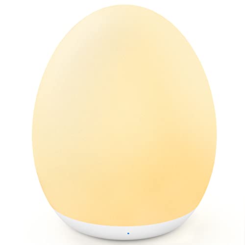 MediAcous Night Light for Kids, Baby Egg Light for Nursery, 7 Colors Changing & Stepless Dimming, Soft Silicone Touch Nigh...