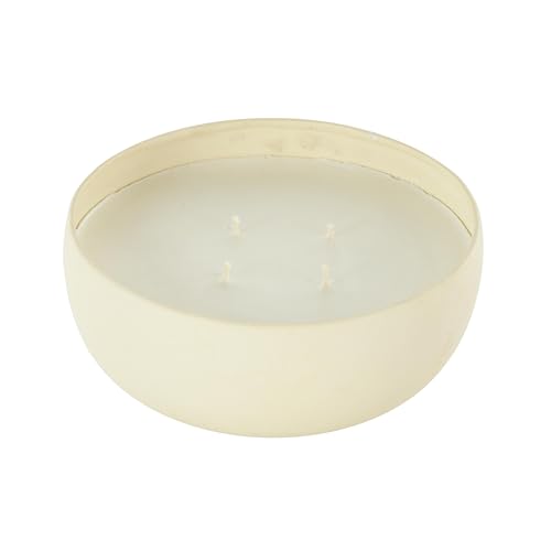 Deco 79 Metal Decorative Candle Floral Paradise Scented Textured 34oz 4 Wick Aromatherapy Candle with White Wax, Wax Aroma...