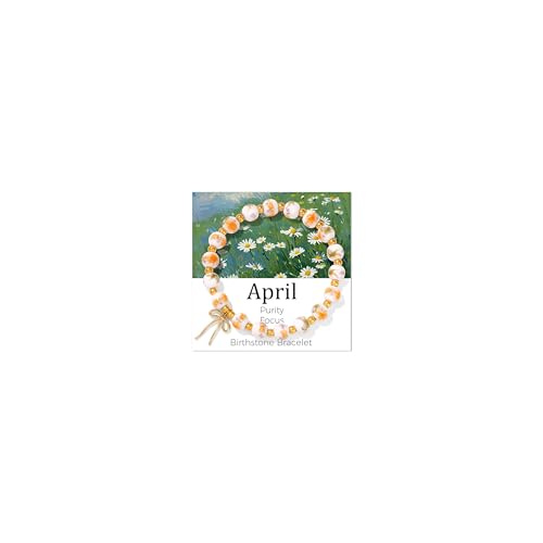 Vinswet Birth Flower Bracelets, Beads Bow Charm Bracelet for Women Vintage Birth Month Floral Birthstone Bracelets Birthfl...