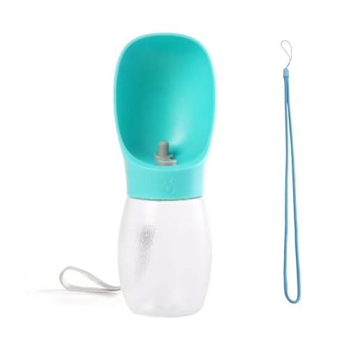 Portable Dog Water Bottle, 12 oz, Leak-Proof Travel Pet Dispenser, Teal,Puppy Water Dispenser with Drinking Feeder for Tra...