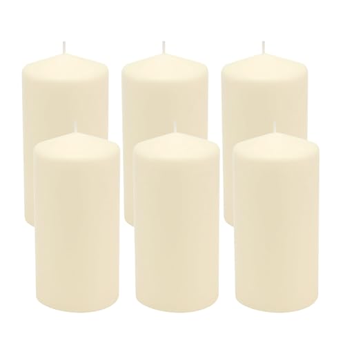 Stonebriar Unscented Pillar Candles – 65 Hour Burn Time, Long-Lasting Wax Candles for Weddings, Holidays, Home Décor & Spe...
