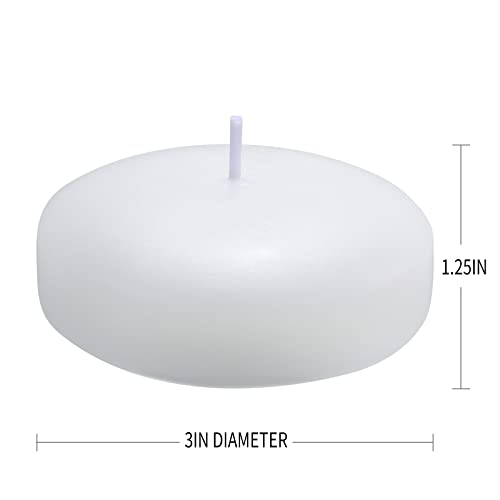 Tuyai (Set of 36) Floating Candles, 3 inch White Dripless Wax Burning Candles, for Weddings, Party, Special Occasions and ...