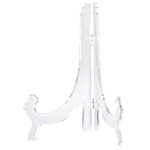 uxcell 2pcs 9.8" Acrylic Easel Stand, Folding Display Plate Holder Clear for Decorative Picture Frame