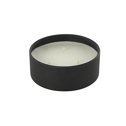 Deco 79 Metal Decorative Candle Creamy Vanilla Swirl Scented Textured 22oz 3 Wick Aromatherapy Candle with White Wax, Wax ...