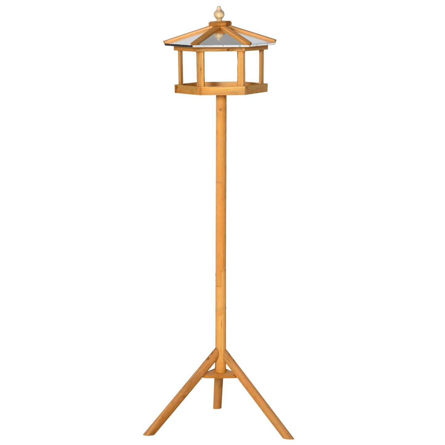 PawHut Wooden Bird Table For The Garden Feeding Station, 153Hcm