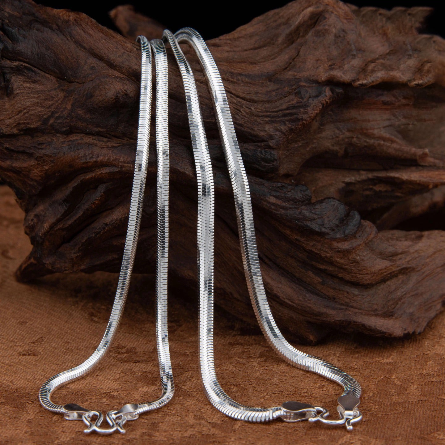 1pcs 999 Sterling Silver Flat Snake Chain Necklace, Minimalist Chic Style, For Daily Office Wear & Casual Outfits