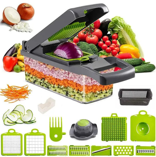 Nice Smart 15tlg. Gemüseschneider Gemüsehobel Zerkleinerer Zwiebel Manuell Dicer