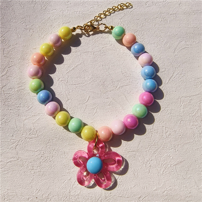 Handmade Colorful Beaded Pet Necklace