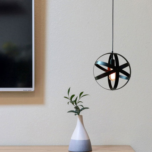 Industrial Spherical Ceiling Light Fitting Pendant Lighting Adjustable Cord UK