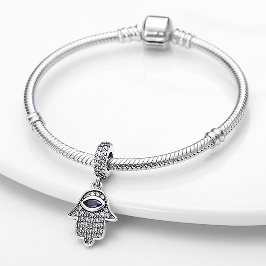 Beaded Bracelet Pendant Zircon Blue Eye Beads Accessories
