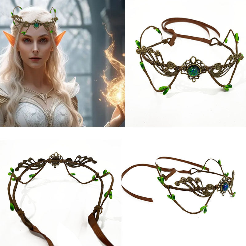 Elf Headband With Antlers And Branches Hair Crown