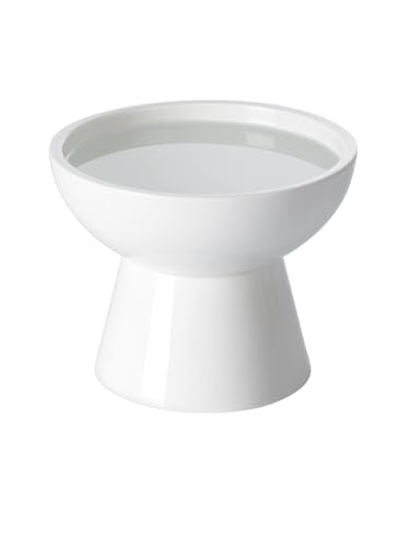 LoeJan Elevated Cat Food and Water Bowls Set, Extra Wide and Raised Ceramic Bowls, Anti-Vomit Whisker-Free Pressure Cat Fe...