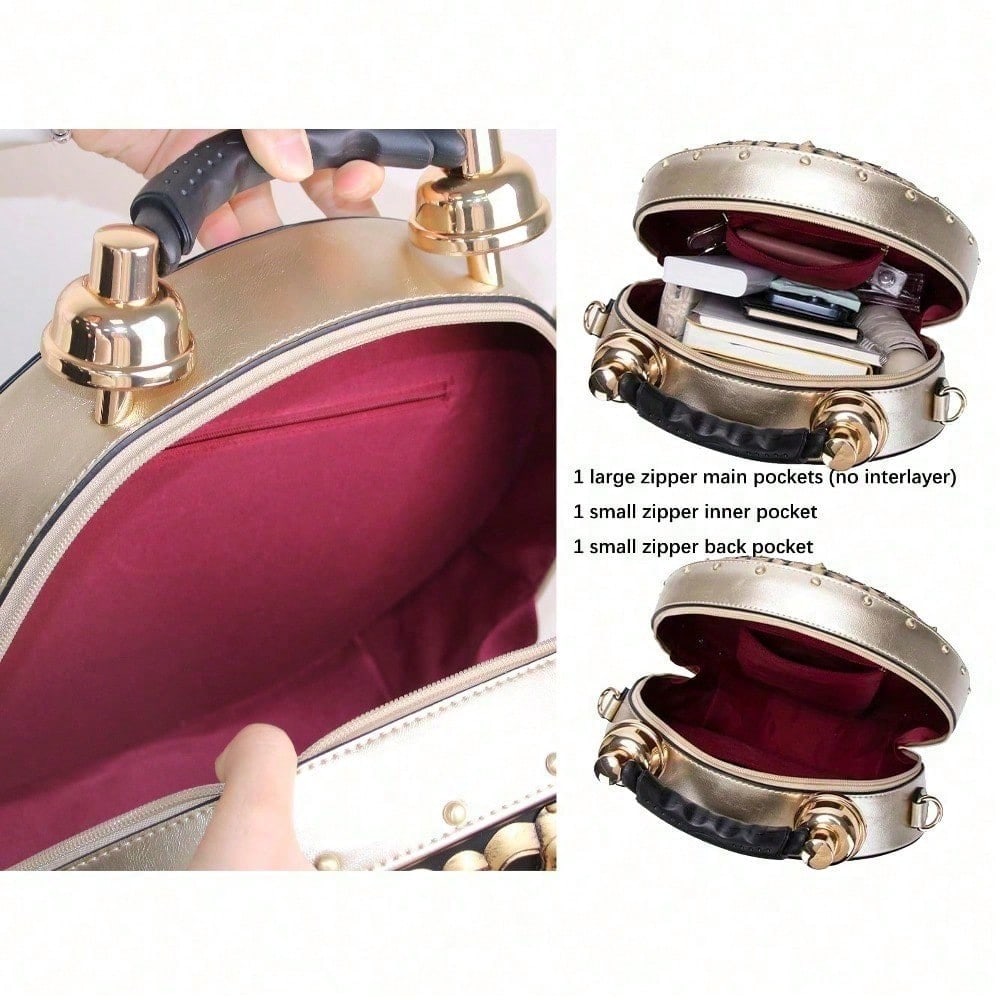 Retro Clock Shaped Crossbody Purse Handbags Women Shoulder Bag Vintage Steampunk Messenger Bags Designer Clock Purse,  Bags For Women, Summer, Tote Bags For Women, Valentine's Day Gifts, Romantic Gift
