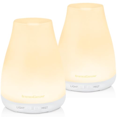 InnoGear Essential Oil Diffuser, 2 Pack Ultrasonic Diffusers for Home Aromatherapy Humidifier for Bedroom Room 7 Colors LE...