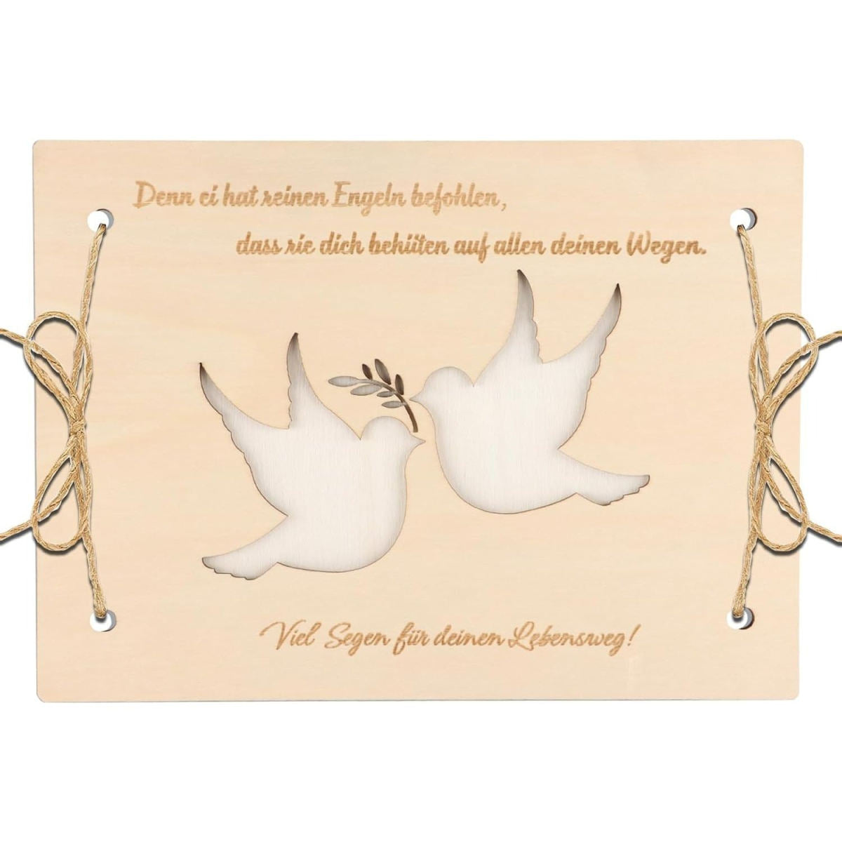 Wooden Baptism Card With A Dove, Special Wooden Gift Card For A Baptism, Original Baptism Gift With A Dove Motif—party Accessory Set