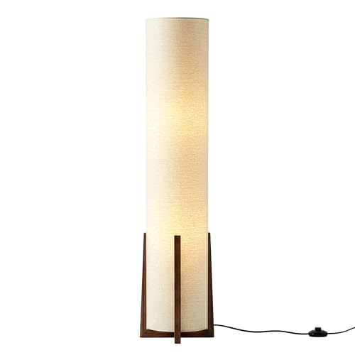 Brightech Parker Paper Lantern Floor lamp, 48 Inch Tall Lamp with Wood Frame, Asian Design for Bedroom, Decorative Tower S...