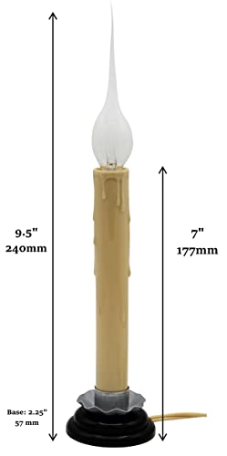 Creative Hobbies 7 Inch Electric Rustic Country Candle Lamp with On/Off Switch, 5 Foot Ivory Cord, Metal Base and 5W Silic...