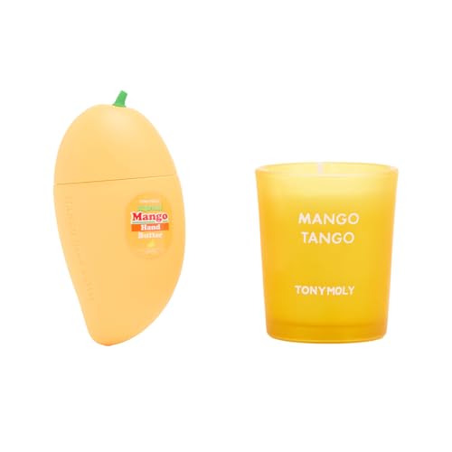 TONYMOLY Mango Tango Duo Gift Set – Nourishing Mango Hand Butter with Shea Butter & Oils + Mango Scented Candle, Hydrating...