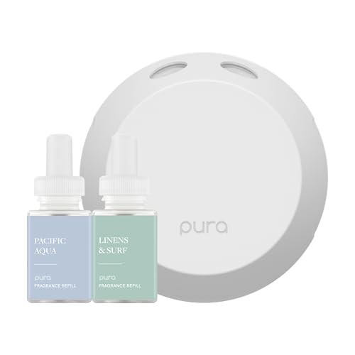 Pura Smart Home Fragrance Device Starter Set - Pura 4 - Scent Diffuser for Home - Includes Fragrance Aroma Diffuser - Squa...