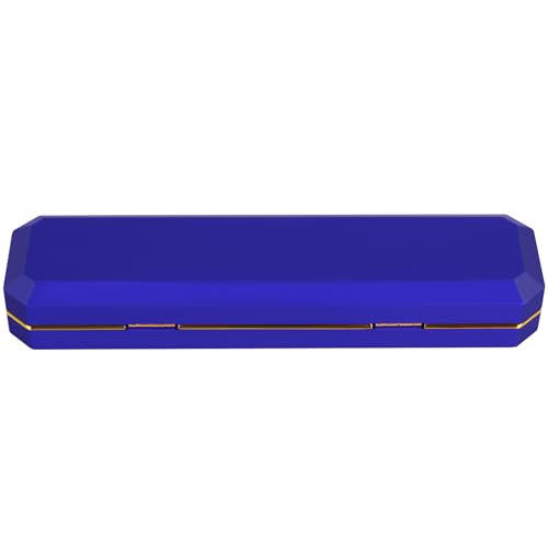 Luxury LED Necklace Long Chain Gift Box with LED Light, Velvet Jewelry Box Storage Case Organizer Holder (Blue)