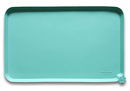 Hoki Found Silicone Pet Food Mats - Non Slip Cat & Dog Bowl Placemats - Waterproof Pet Feeding Mats - Cool Mint