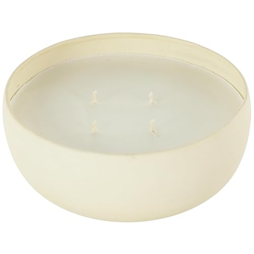 Deco 79 Metal Decorative Candle Floral Paradise Scented Textured 34oz 4 Wick Aromatherapy Candle with White Wax, Wax Aroma...